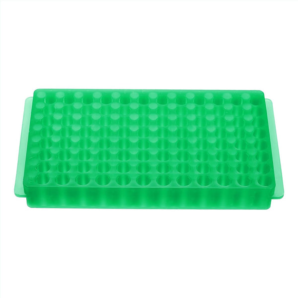 PATIKIL 96 Wells Tube Rack, 1pcs Double Panel Vial Rack for Microcentrifuge Tubes 0.2/0.5/1.5/2ml, Green