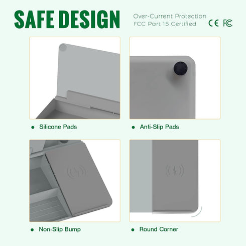SELEAD Desktop Glass Whiteboard with Wireless Charger Station, Dry Erase Board for Home, School, Office Desk