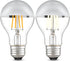 Half Chrome Light Bulb, Dimmable A19/A60 LED, 4W (40W Equivalent), Warm White 2700K, Pack of 2