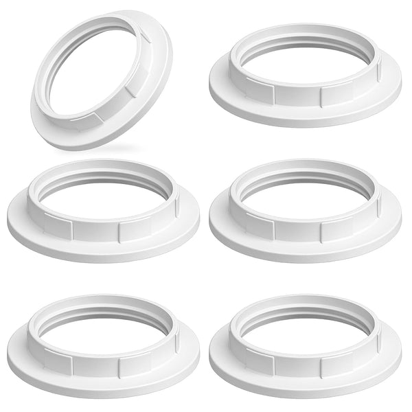 Aeaocvo 6 PCS Lamp Shade Ring for E27/E26, Plastic Light Socket Rings for