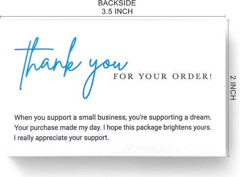 RXBC2011 Package Pack 100 Thank you for your order Cards Your order made my day Insert for online business of Blue
