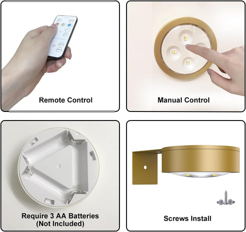 Xuolder 3Pack Control,Dimmable&Timer Picture Light Battery Operated Painting Lights for Wall Wireless Magnetic Display