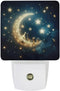 YKJAHSD Moon and Starry Sky Night Light, Plug into Wall Decor Nightlights for