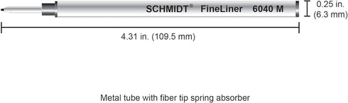 Schmidt 6040 Fineliner, Spring Loaded Refill, 1.0mm, Point Black, 2 Pack Blister