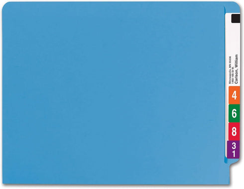 Smead End Tab File Folder, Shelf-Master Reinforced Straight-Cut Tab, Blue, Letter Size, 100 per Box
