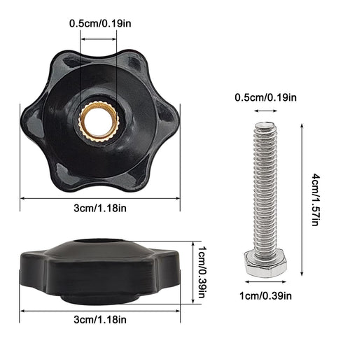 6 Star T Track Knobs and Bolts Kit, 5 Pack 1/4 Inch 20 Female Knobs + 5 Pack 1/4in 20 Thread T Bolts