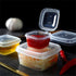 MIUPOO Leak Proof Square Sauce Cup, Disposable Clear Plastic Souffle Cups with Hinged Lid, 1 OZ, 100 Pieces