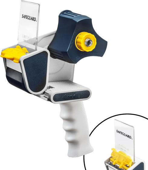 Excell Safeguard Packing Tape Dispenser - 2" Wide with Retractable Blade Cover, Ideal for Shipping and Sealing