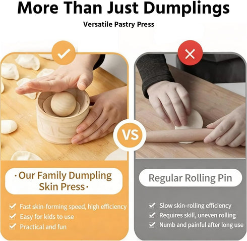 Generic (1pc) Dumpling Wrapper Maker, Wooden Dumpling Skin Maker Round, Manual Dough Press, Made of Solid Wood