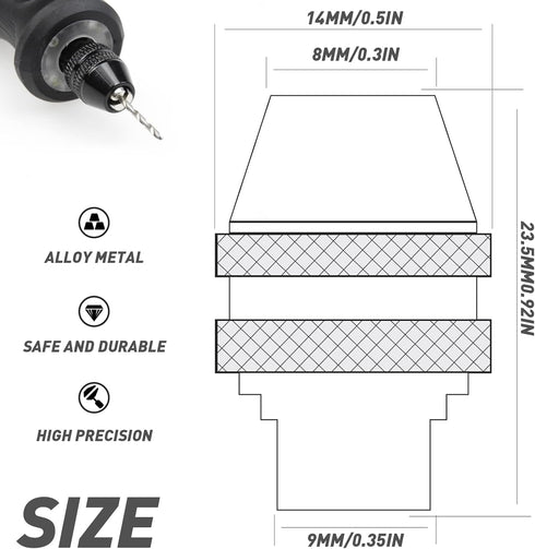 2 Pack YAFIYA Quick Change Keyless Drill Chuck Adapter Compatible with 4486 Rotary Tool 3000 4000 7700 8200