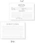 Recipe Instruction Cards: 50 Postcard Size 4 x 6” Index Cards for Kitchen Supplies and Gifts