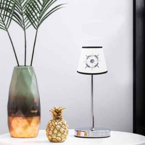 Nautical Cloth Lampshade Replacement Light Cover For Bedside Table Desk Floor Lamp Easy Install Fabric Shade With Ship