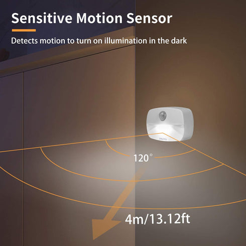 ZISUYU Closet Motion Sensor Light Indoor Led Night Light Stick on Nightlight Battery Operated Lights for Hallway Stair