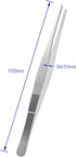 2 PCS 5 Inch Stainless Steel Tweezers, with Straight Round Blunt Serrated Tip, 3/64 Inch Thickness Stainless Steel, Multipurpose Daily Garden Home Lab Craft Repairing Tool