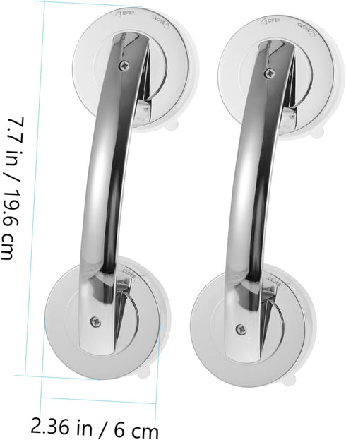 2pcs Silver Portable Grab Bars for Bathroom Easy Installation Weight Capacity for Seniors and Disabled Safe Support