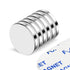 MIKEDE 6 Pack Neodymium Magnets, Strong with Double-Sided Adhesive, Heavy Duty Round Magnets for Fridge, DIY