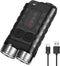 BORUIT V3 Mini EDC Flashlight, 900LM USB-C Rechargeable with Red UV Blue Light, 12 Modes, Waterproof, Black