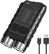BORUIT V3 Mini EDC Flashlight, 900LM USB-C Rechargeable with Red UV Blue Light, 12 Modes, Waterproof, Black