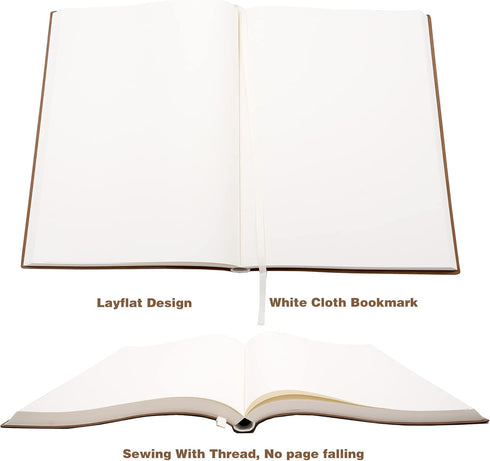 Large Thick Journal Notebook, A4 8.4x11.4 inches, 416 Pages, Soft Faux Leather Cover for Writing, Black