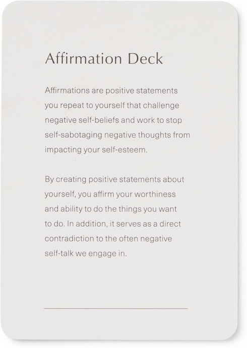 Mal Paper Affirmation Card Deck - 52 Pack for Mindfulness Challenge, Meditation Tools, Inspirational Cards, Gratitude