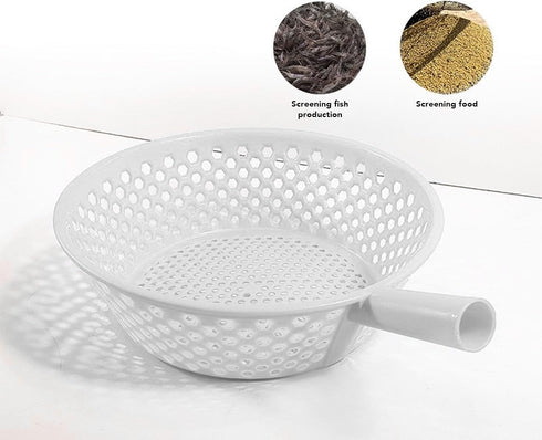Round Plastic Sieve Large Sifting Pan with Handle Garden Soil Compost Sifter Thickened for Farming Food Screening Fish