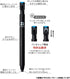 KUTSUWA HiLiNE Pen Zikeshi, Blue Body with Black Core, Eraser Dust Sticks to Magnet (RE034BL)
