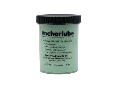 Anchorlube All-Purpose Metalworking Compound 8oz Jar - Water-Based Cutting Fluid for Drilling,