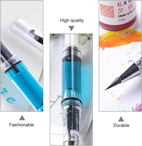 Veemoon 5pcs Watercolor Brushes, Refillable Brush Pens, Ink Writing Brush for Drawing Art Supplies Calligraphy Practice