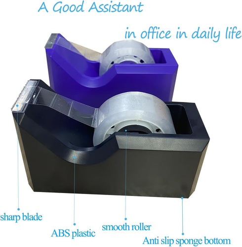 Desktop Tape Dispenser with Non-Skid Base,Colorful Heavy Duty Cute Tape Dispenser for Packaging in Office,Restaurant, Flower Shop,Cake Shop,Purple