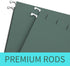 HERKKA 80 Pack Hanging File Folders, Reinforced Letter Size, Heavy Duty 0 Inch Expansion, Green, 1/5-Cut Adjustable Tabs