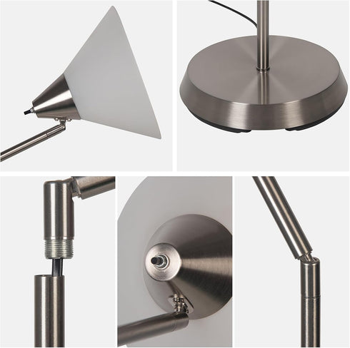 74" Bulb Floor Lamps for Living Room with Adjustable Arm, Tall Lamp for Bedroom or Office Corner, Standing Lamp