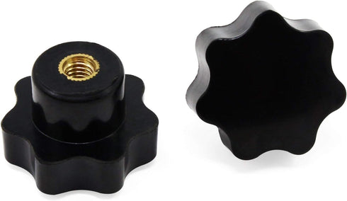 OCR 10Pcs M6 7 Star Knob - Knurled Thread Clamping Knob, Black Plastic Screw-On Star Knob Handle