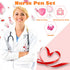 Nurse Pen Set - Badge Reel Pen with 6PCS Highlighter, Markers, Keychain Flashlight, and Ball Pen