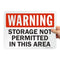 SmartSign "Warning - Storage Not Permitted In This Area" Sign, 10" x 14" Plastic