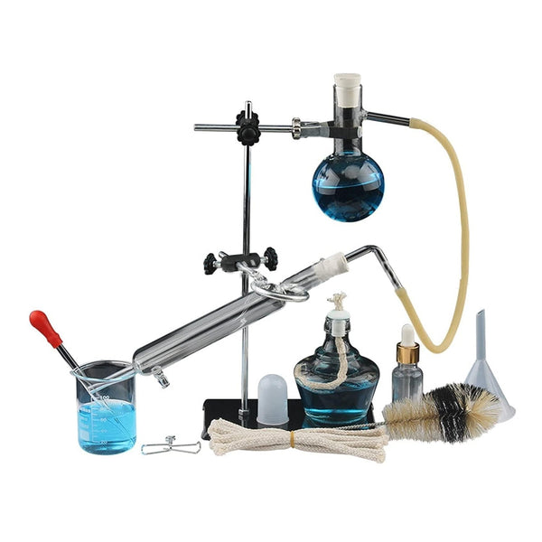 Glass Distillation Apparatus, Vacuum Distillation Equipment, Chemistry Lab Glassware Kit for Essential Oils