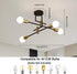 4 Sputnik Ceiling Light Fixture, Light Black and Gold Sputnik Lighting Fixture Semi Flush Mount Modern Industrial