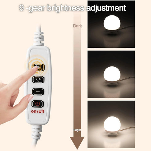 BiiKoon 8 Bulbs 3 9 Vanity Mirror Lights Hollywood Style Colour Changing & Brightness, for Makeup Dressing Table Mirror