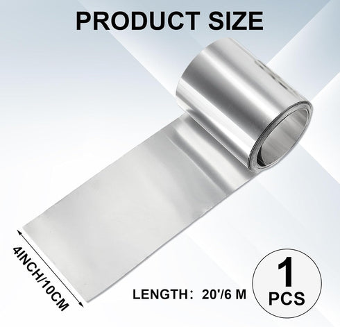 1 Roll Aluminum Flashing Roll Roof Flashing for Sealing Windows Doors Siding Roofing Stains Moss and Mildew Prevention (4" x 20')