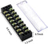 MILAPEAK 8pcs (4 Sets) 8 Positions Dual Row Screw Terminal Strip Blocks with Cover (Black & Red)
