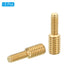 PATIKIL M4x10mm to M6x10mm Double End Threaded Stud Screw Bolt, 5 Pack Brass Rod Bolts for Furniture Fastener