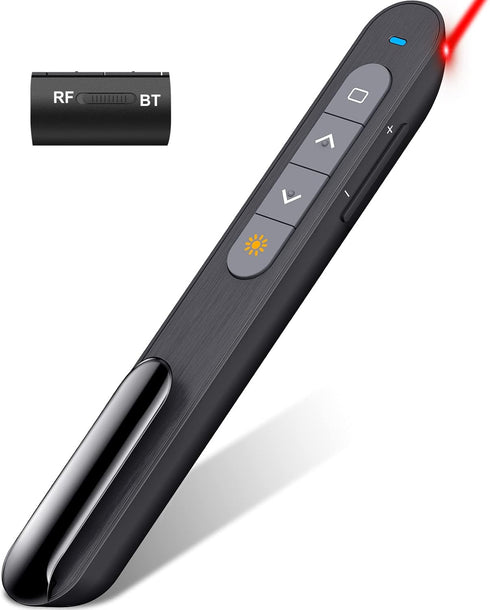 Presentation Clicker with Bluetooth and RF 2.4GHz, Wireless Presenter Remote Control for Powerpoint Presentations