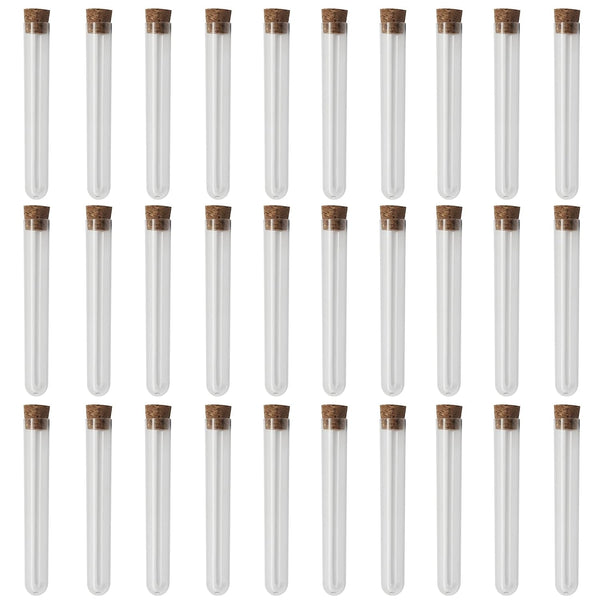 Seimneire 30 Pack Clear Test Tubes, Clear Vials with Sealing Caps and Corks,