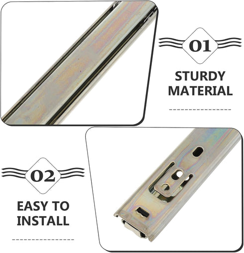 2PCS POPETPOP Heavy Duty Keyboard Drawer Slides Wide Full Extension Ball Bearing Runners with Galvanized Coating