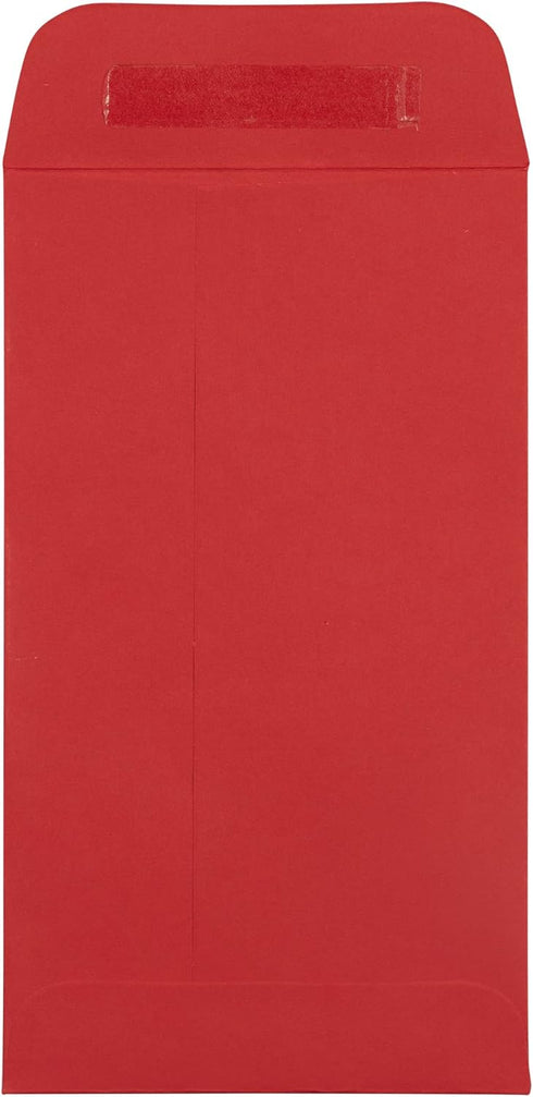 JAM PAPER #5.5 Coin Business Envelopes with Peel and Seal Closure, 3 1/8 x 5 1/2, Red, 25/Pack