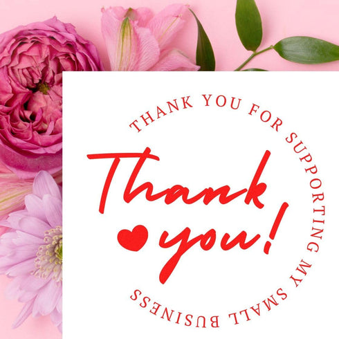 Packaging 1-5/8" Pre-Inked Grateful Heart Custom Thank You Stamper | Personalized Business Rubber Stamp for Small