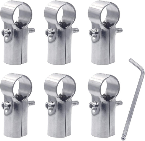 6 Sets of Panel T Clamps - Fine Pipe Connector Clamps for "T" Clamps into Pipe Fence Reinforcement