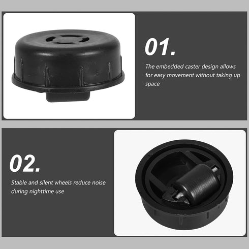 FUOYLOO 6pcs Heavy Duty Furniture Casters Embedded Replacement Wheels for Office Desk, Bedside Table, Cabinet Silent