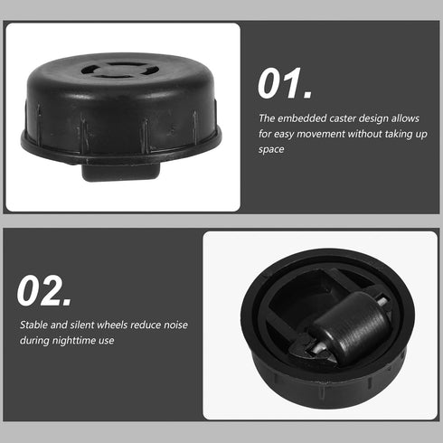 6pcs Kichvoe Heavy Duty Embedded Furniture Caster Wheels Replacement for Bedroom Office Desk Drawer Cabinets, Smooth