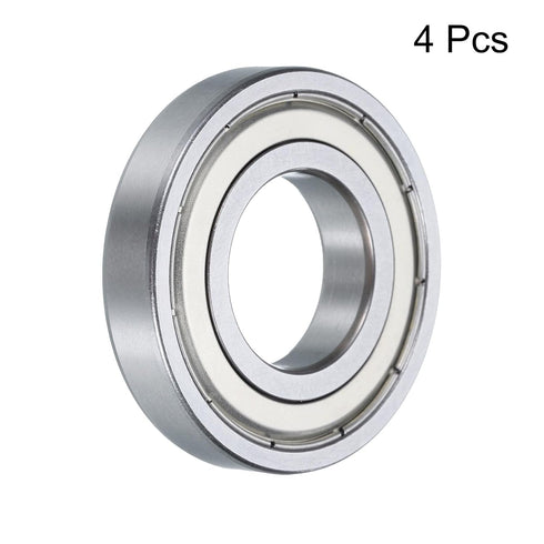 uxcell 4 Pcs 16004-2Z Deep Groove Ball Bearing, High Carbon Chrome Steel Z3 Double Rubber Sealed, 20mm x 42mm x 8mm