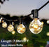 25FT G40 20 Bulbs(4 Spare),5W E12 Globe Patio Lights with Edison Glass Base Warm Yellow Outdoor String
